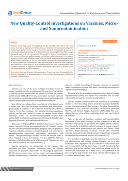 New Quality-Control Investigations on Vaccines: Micro- and Nanocontamination