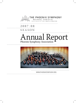 SEASON Annual Report Phoenix Symphony Association