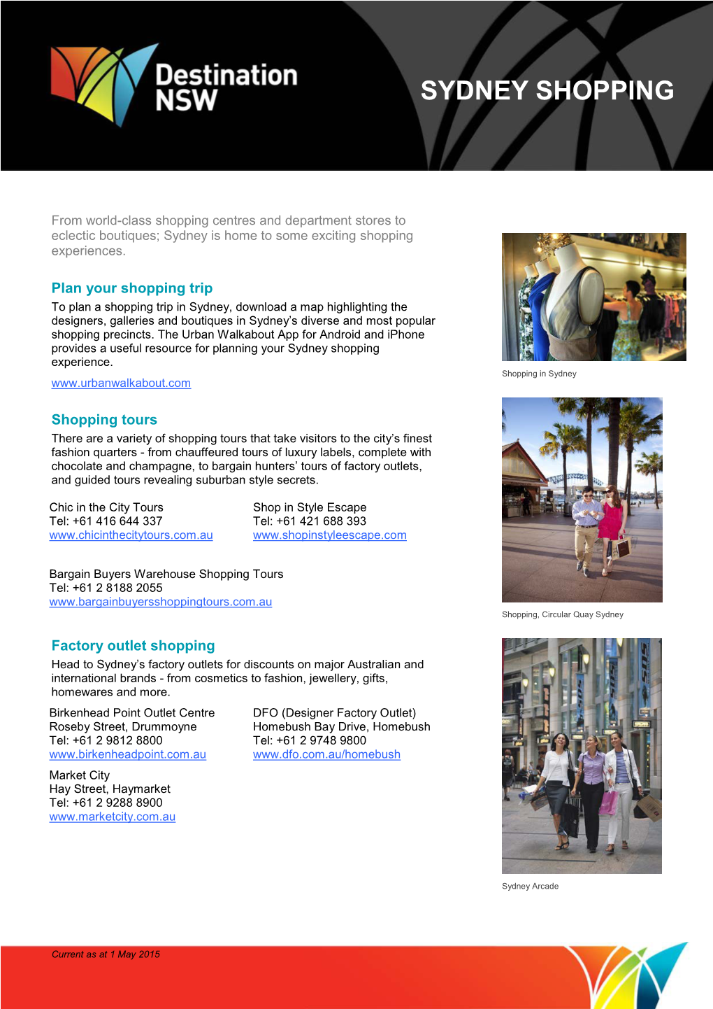 ATE 2015 Factsheet: Sydney Shopping