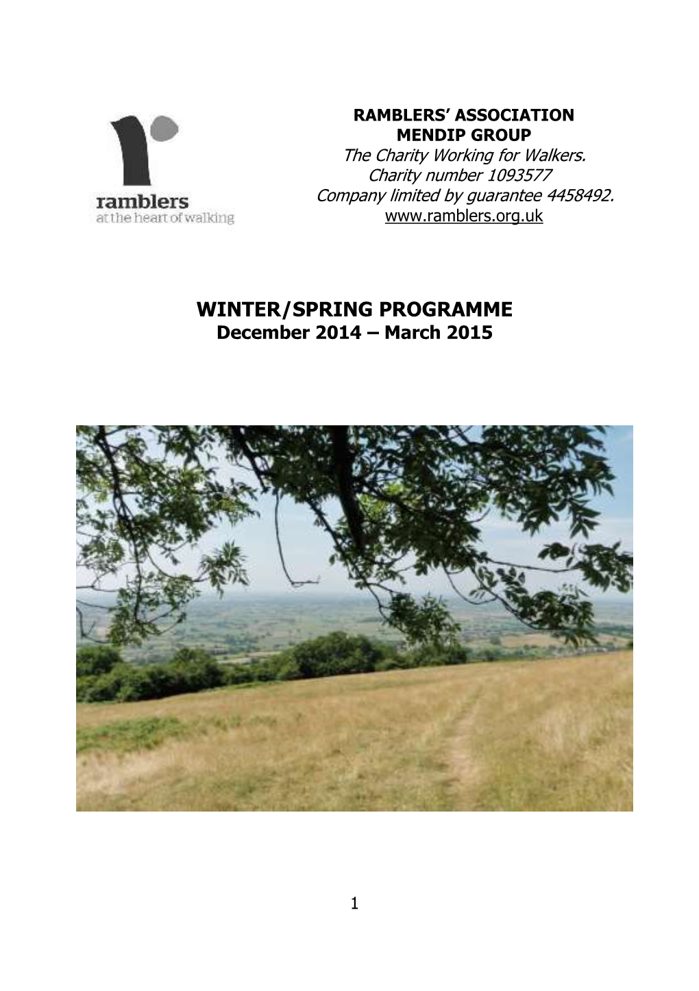 WINTER/SPRING PROGRAMME December 2014 – March 2015