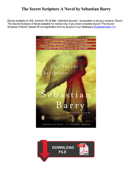 The Secret Scripture a Novel by Sebastian Barry