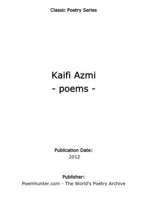 Kaifi Azmi - Poems