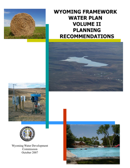 Wyoming Framework Water Plan Volume Ii Planning Recommendations
