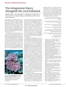 The Hologenome Theory Disregards the Coral Holobiont