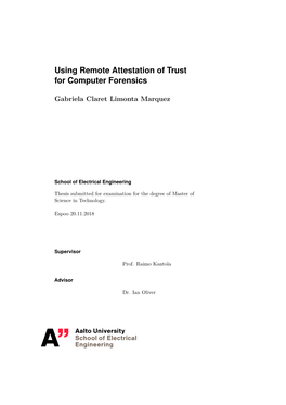 Using Remote Attestation of Trust for Computer Forensics