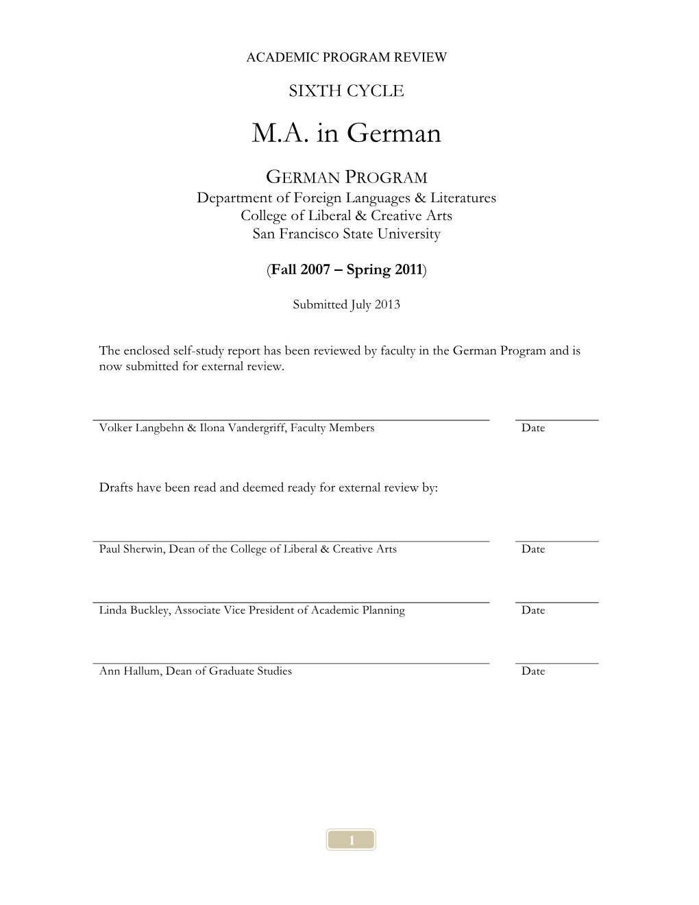 M.A. in German