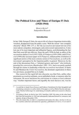 The Political Lives and Times of Enrique P
