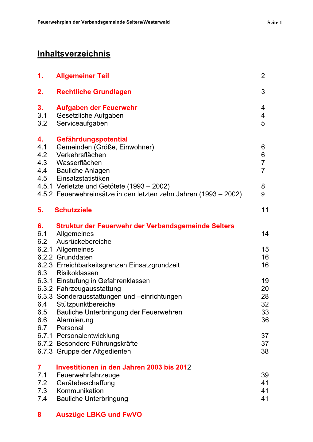 Feuerwehrplan 2003