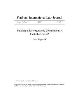 Building a Socioeconomic Constitution: a Fantastic Object?