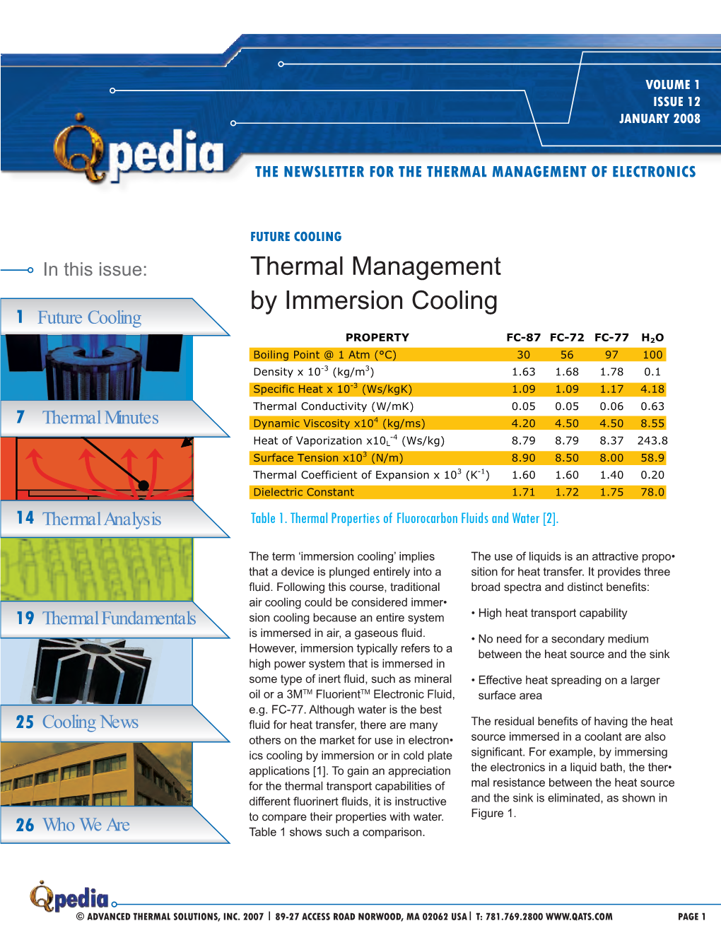 Thermal Management by Immersion Cooling 1 Future Cooling