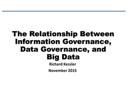 The Relationship Between Information Governance, Data Governance