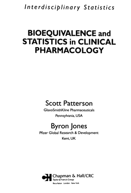 BIOEQUIVALENCE and STATISTICS in CLINICAL PHARMACOLOGY