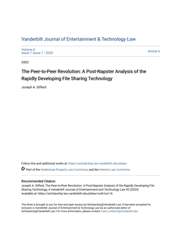 A Post-Napster Analysis of the Rapidly Developing File Sharing Technology