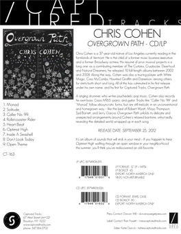 Chris Cohen Overgrown Path - Cd/Lp