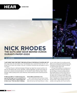 NICK RHODES the Guts and Gear Behind Duran Duran’S Paper Gods