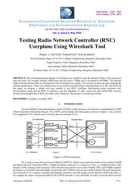 Testing Radio Network Controller (RNC) Userplane Using Wireshark Tool