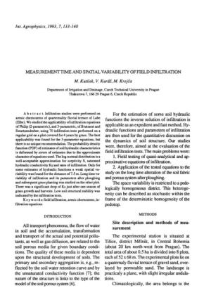 Lnt. Agrophysics,1993, 7,133-140 MEASUREMENT TIME AND