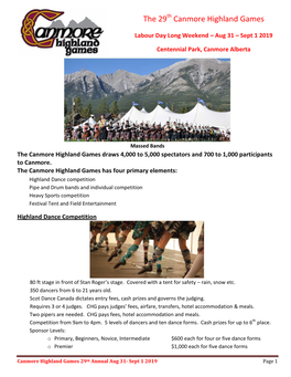 The 29Th Canmore Highland Games