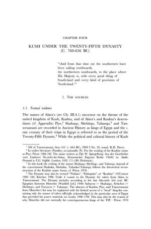 Kush Under the Twenty-Fifth Dynasty (C. 760-656 Bc)