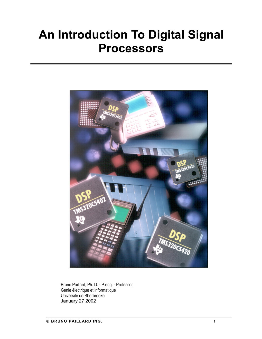 An Introduction to Digital Signal Processors