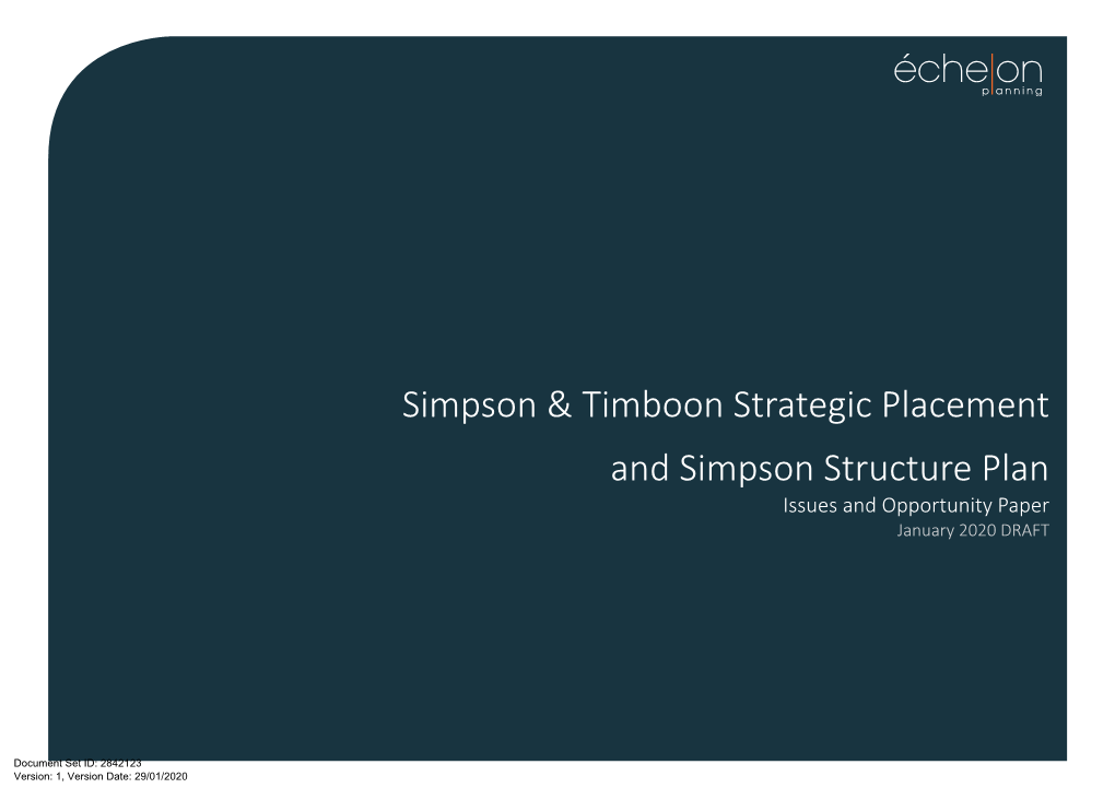 Simpson & Timboon Strategic Placement and Simpson Structure