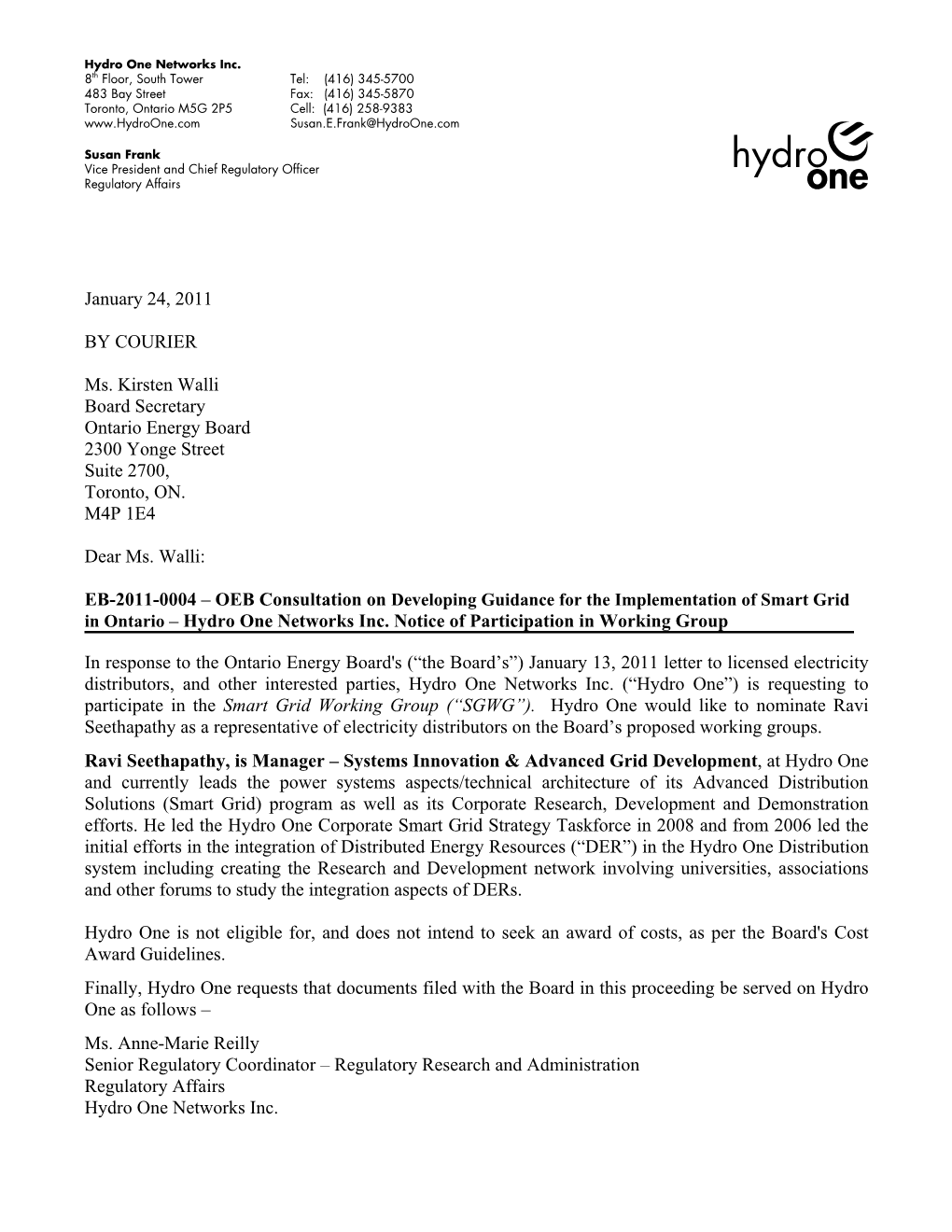 Hydro One Networks Inc