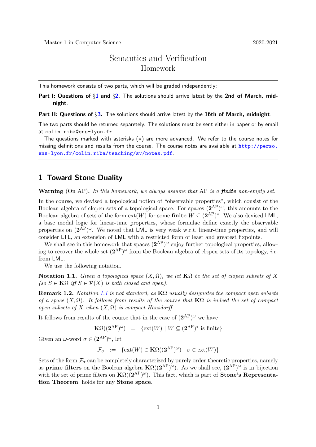 Semantics and Verification