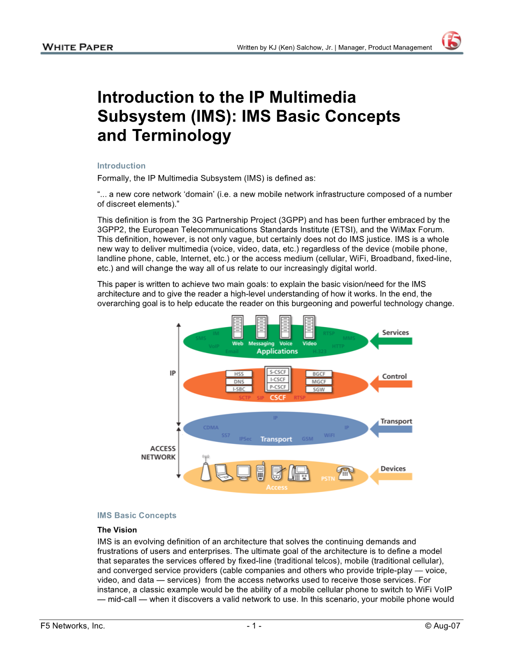 Introduction to the IP Multimedia Subsystem (IMS): IMS Basic Concepts and Terminology