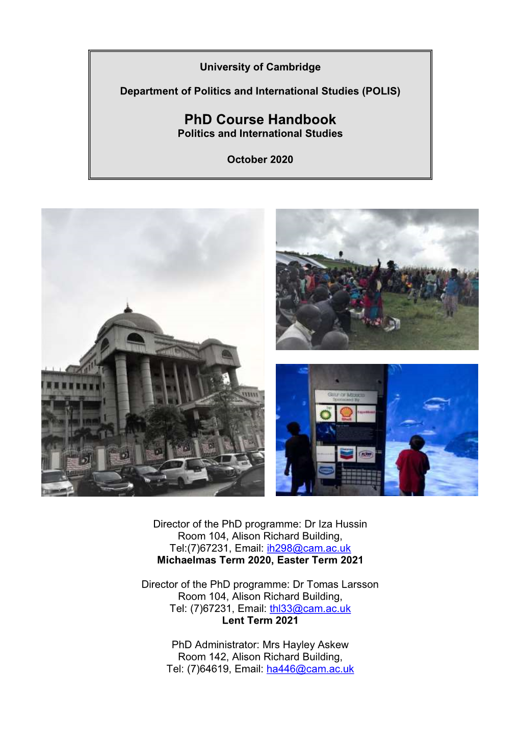 Phd Course Handbook Politics and International Studies