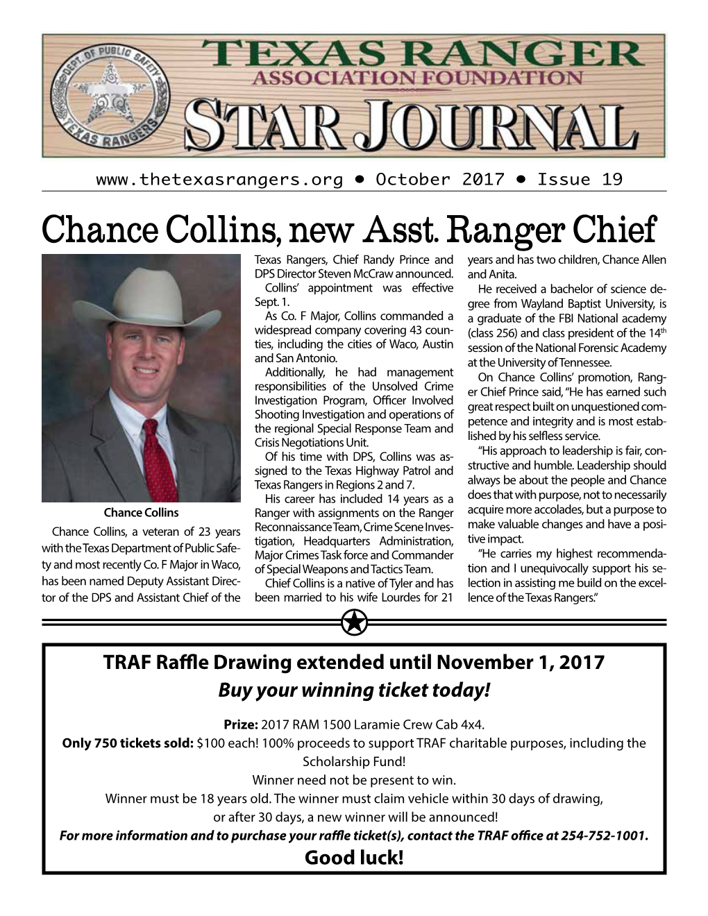Chance Collins, New Asst. Ranger Chief Texas Rangers, Chief Randy Prince and Years and Has Two Children, Chance Allen DPS Director Steven Mccraw Announced