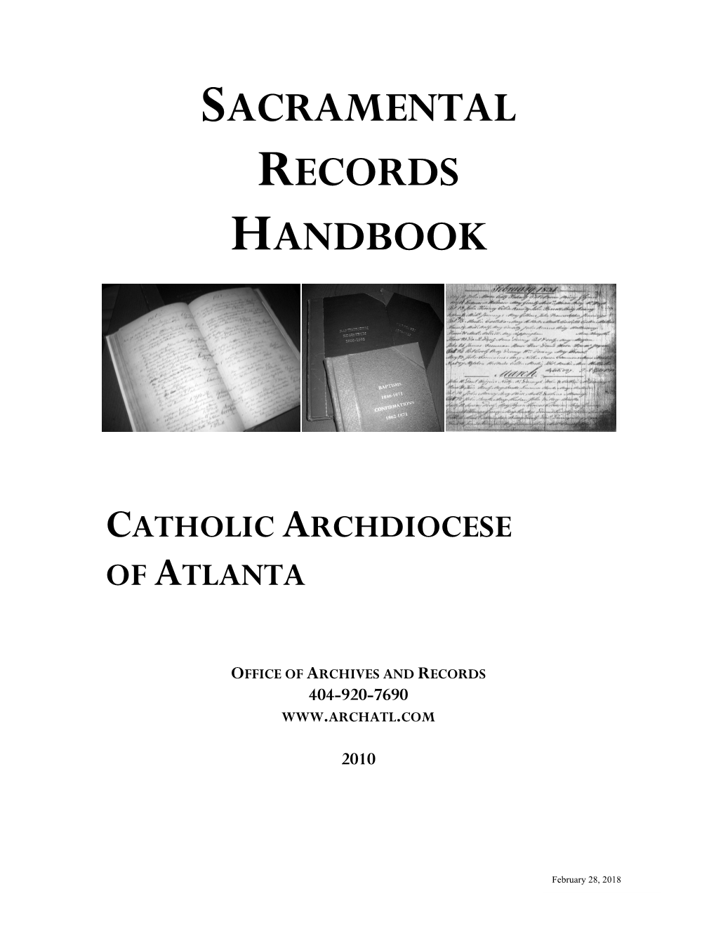 Sacramental Records Handbook