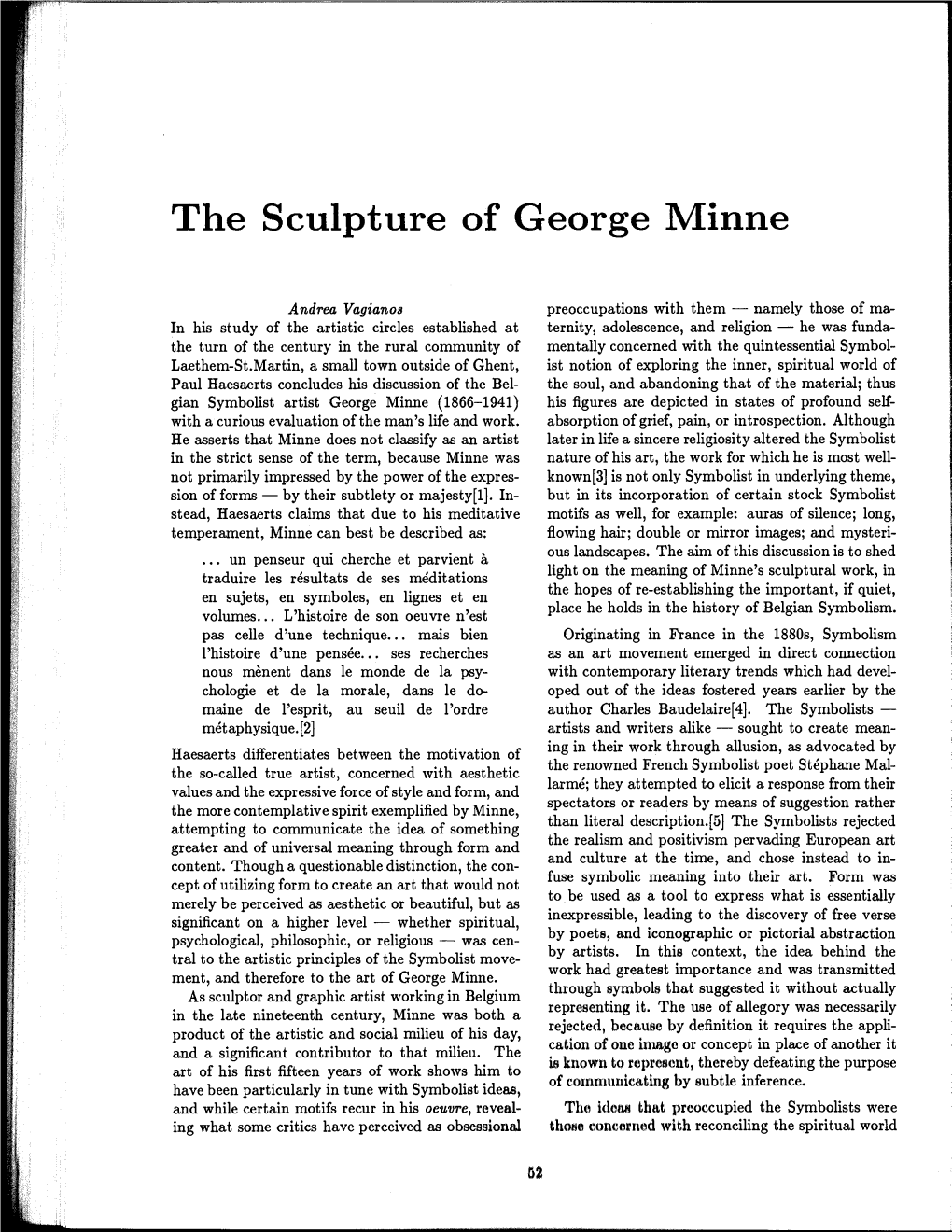 The Sculpture of George Minne