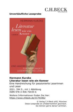 4597 Kurzke Literatur Lesen Wie Ein Kenner.Indd