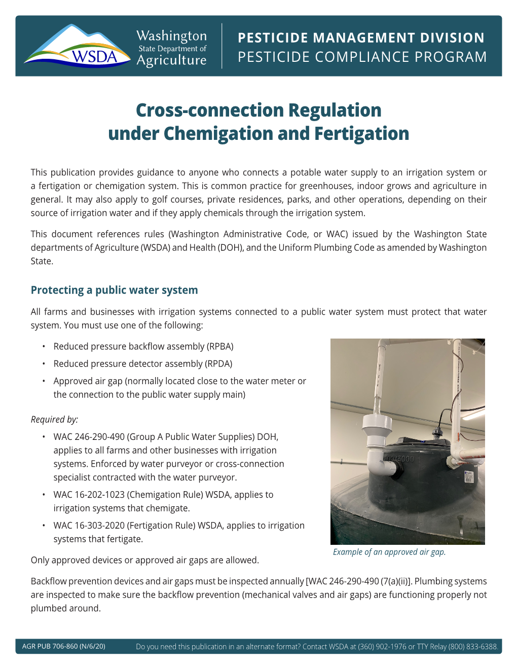 Cross-Connection Regulation Under Chemigation and Fertigation