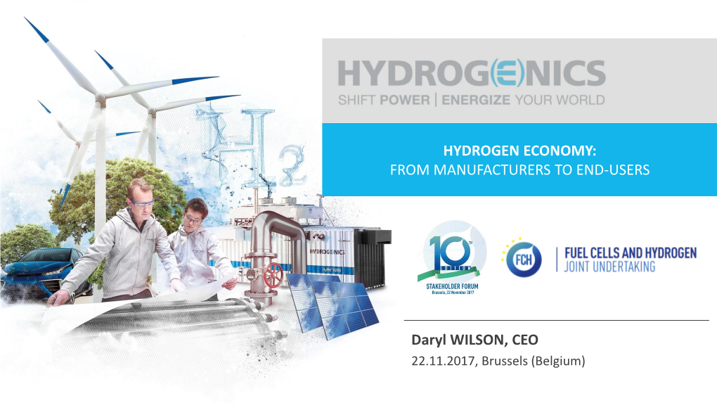 Hydrogen Economy: from Manufacturers to End-Users