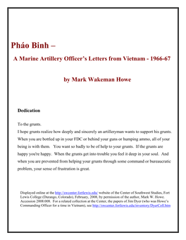 A Marine Artillery Officer's Letters from Vietnam