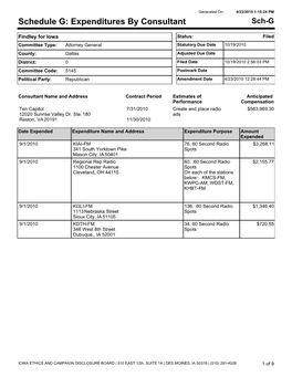 Expenditures by Consultant Sch-G