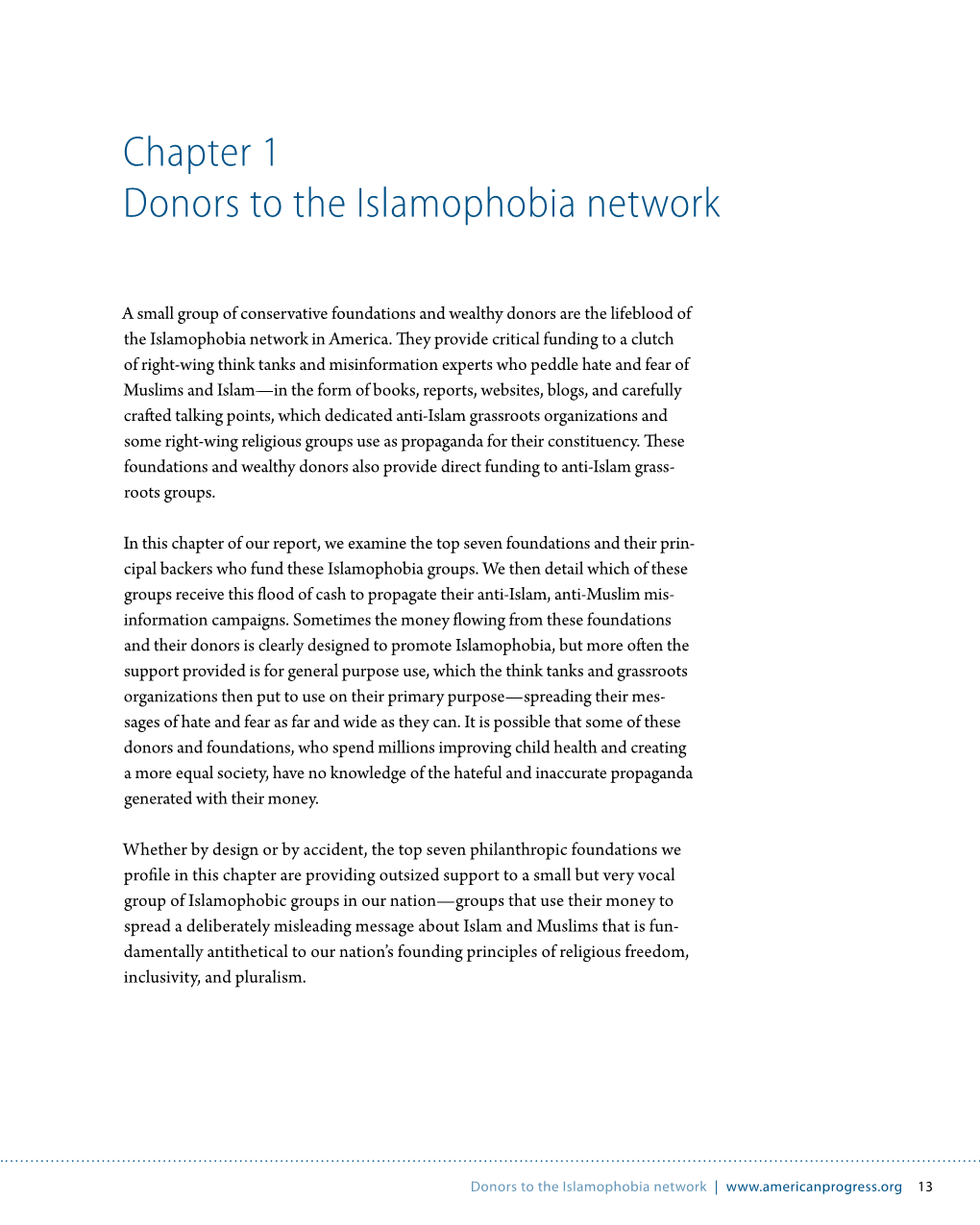 Chapter 1 Donors to the Islamophobia Network