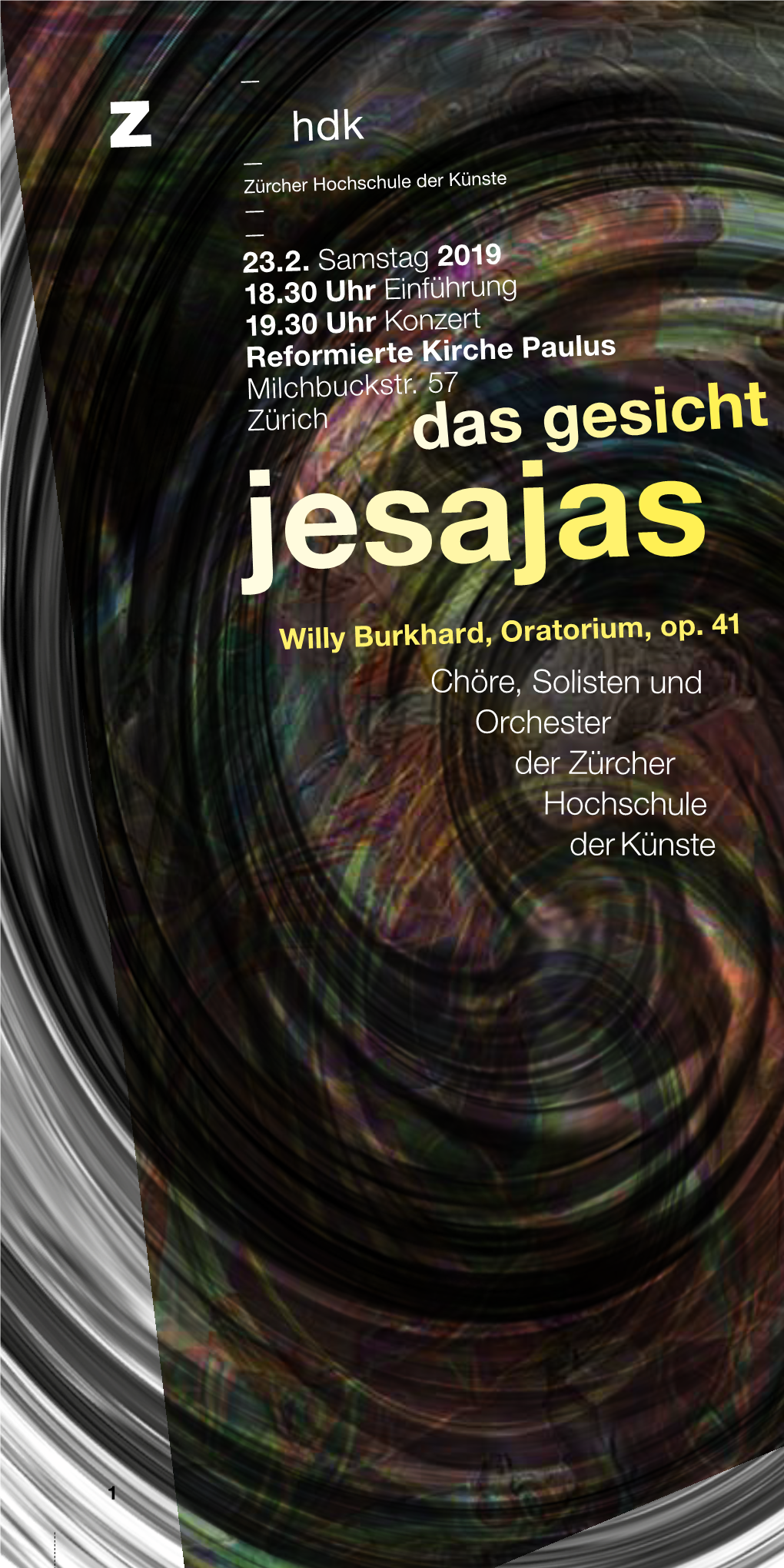 Jesajas Willy Burkhard, Oratorium, Op