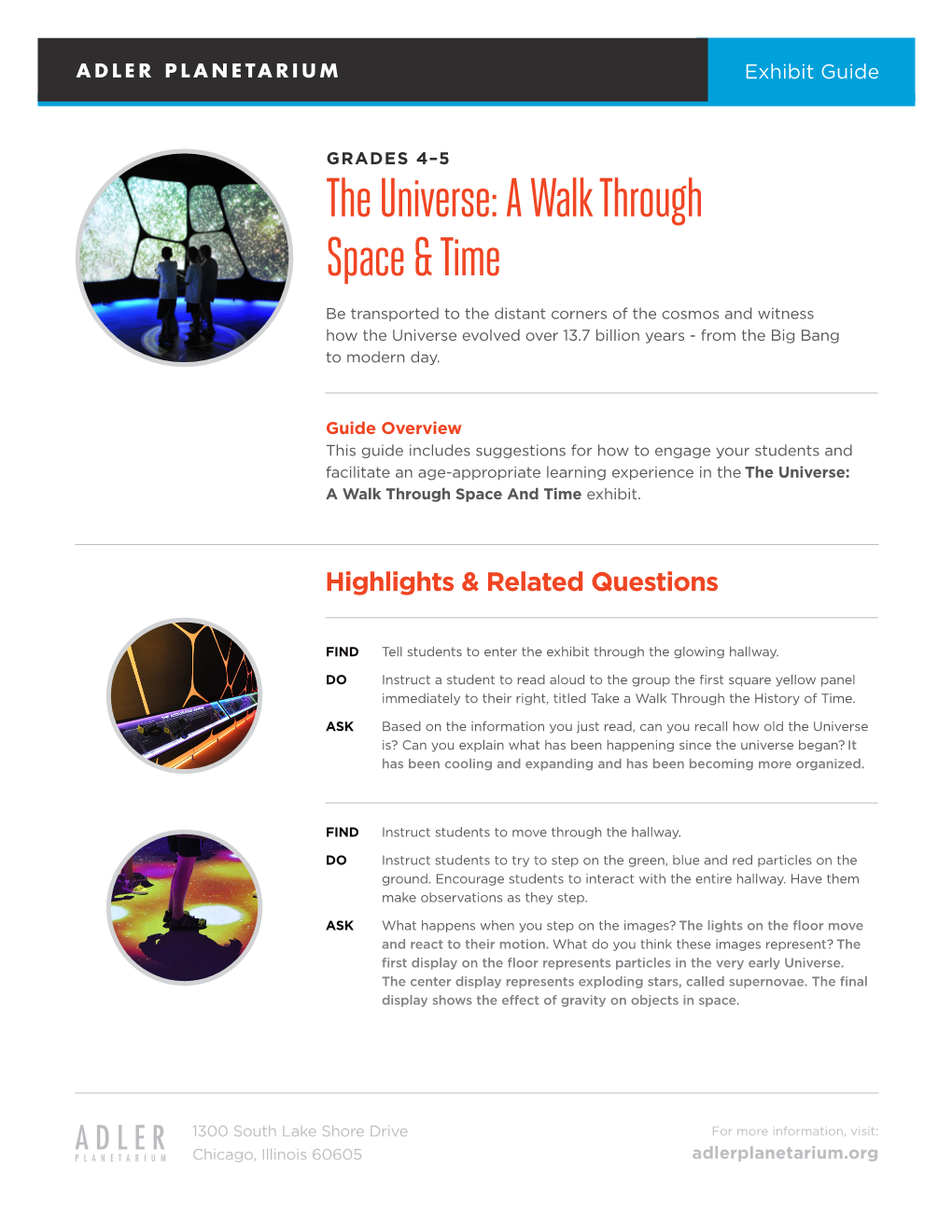 The Universe: a Walk Through Space & Time