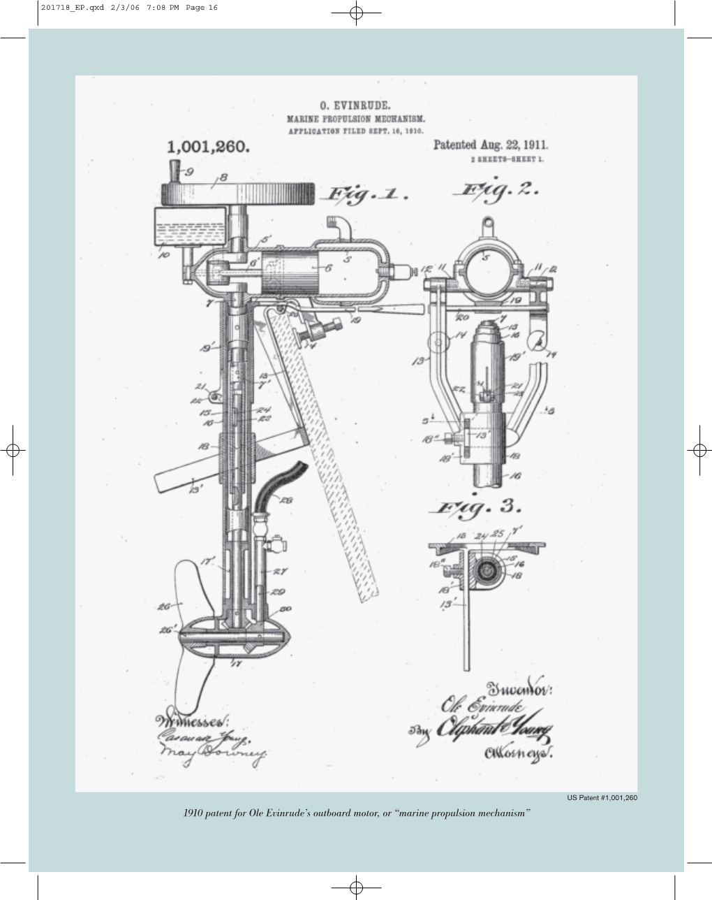 1910 Patent for Ole Evinrude's Outboard Motor, Or