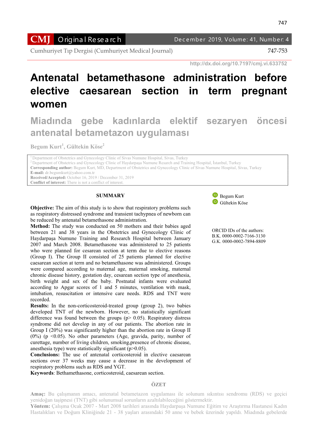 Antenatal Betamethasone Administration Before Elective