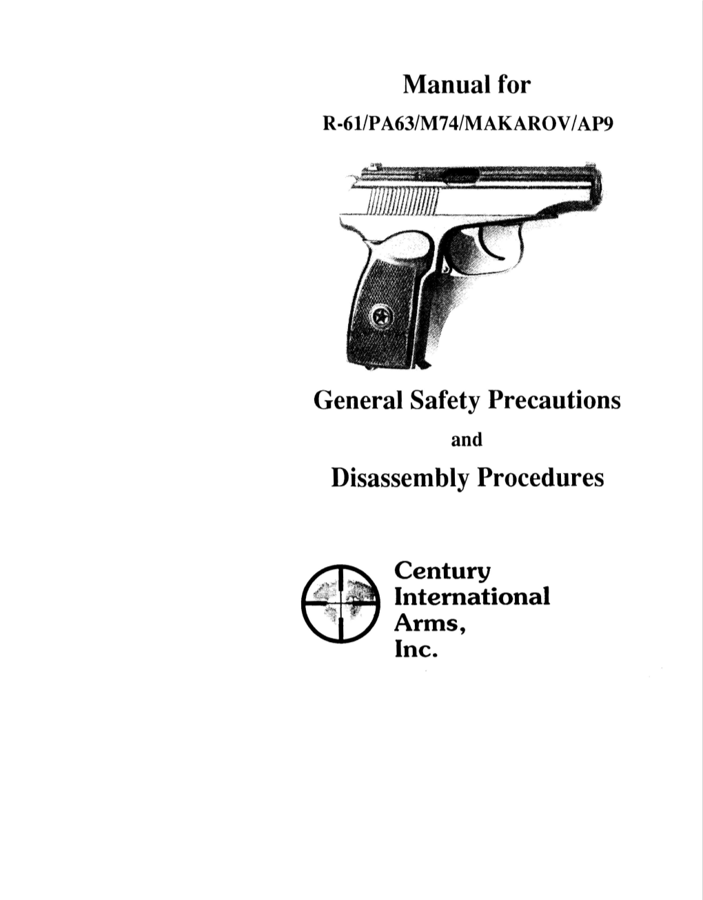 Manual for General Safety Precautions Disassembly Procedures