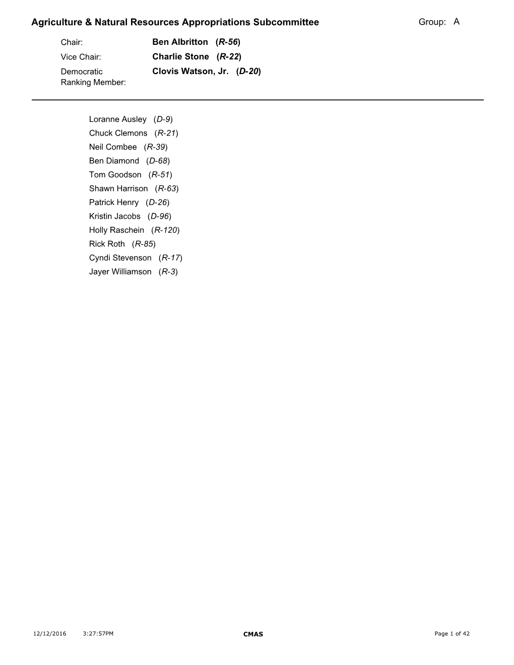 Committee Membership Report