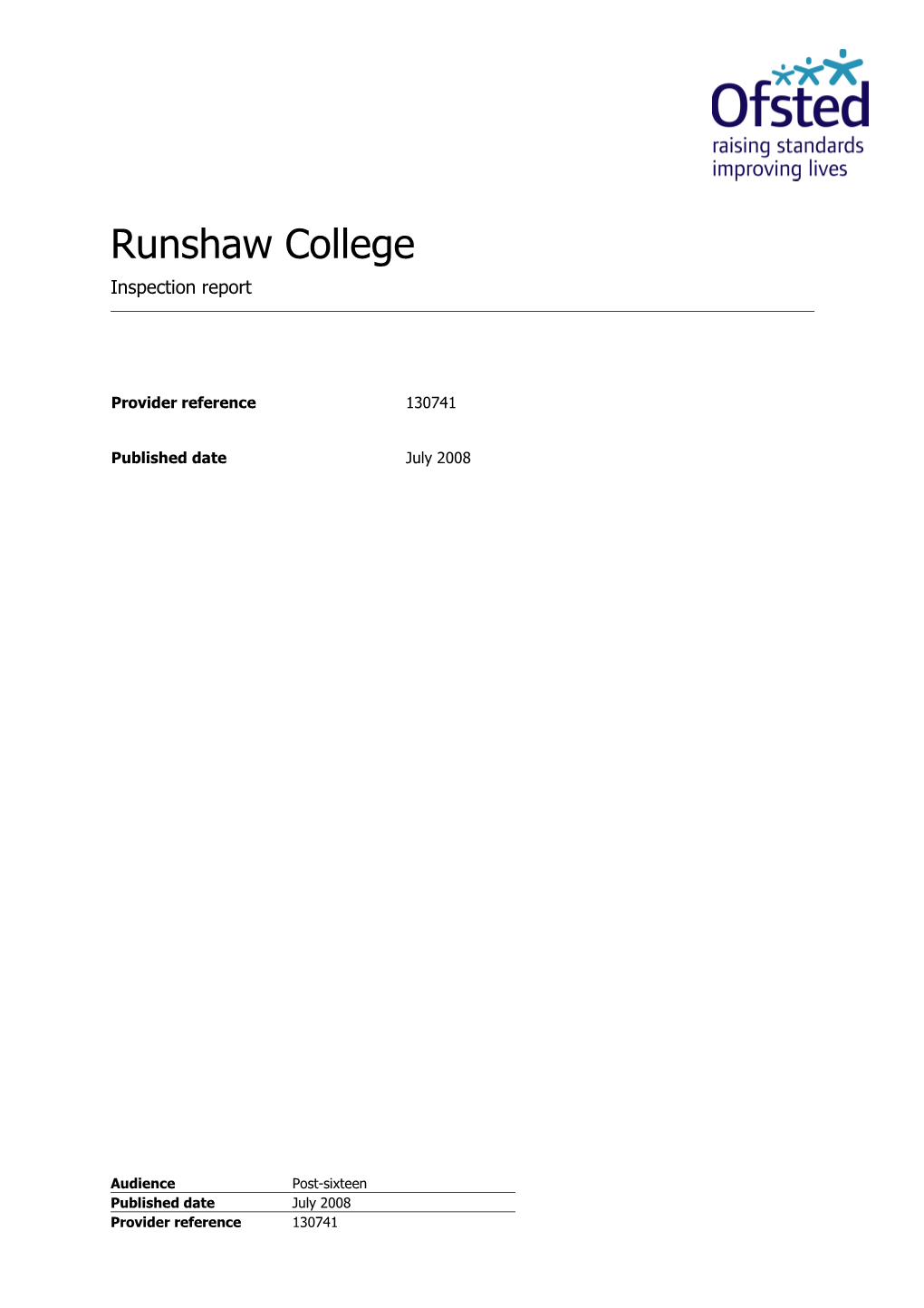 Runshaw College Ofsted Report