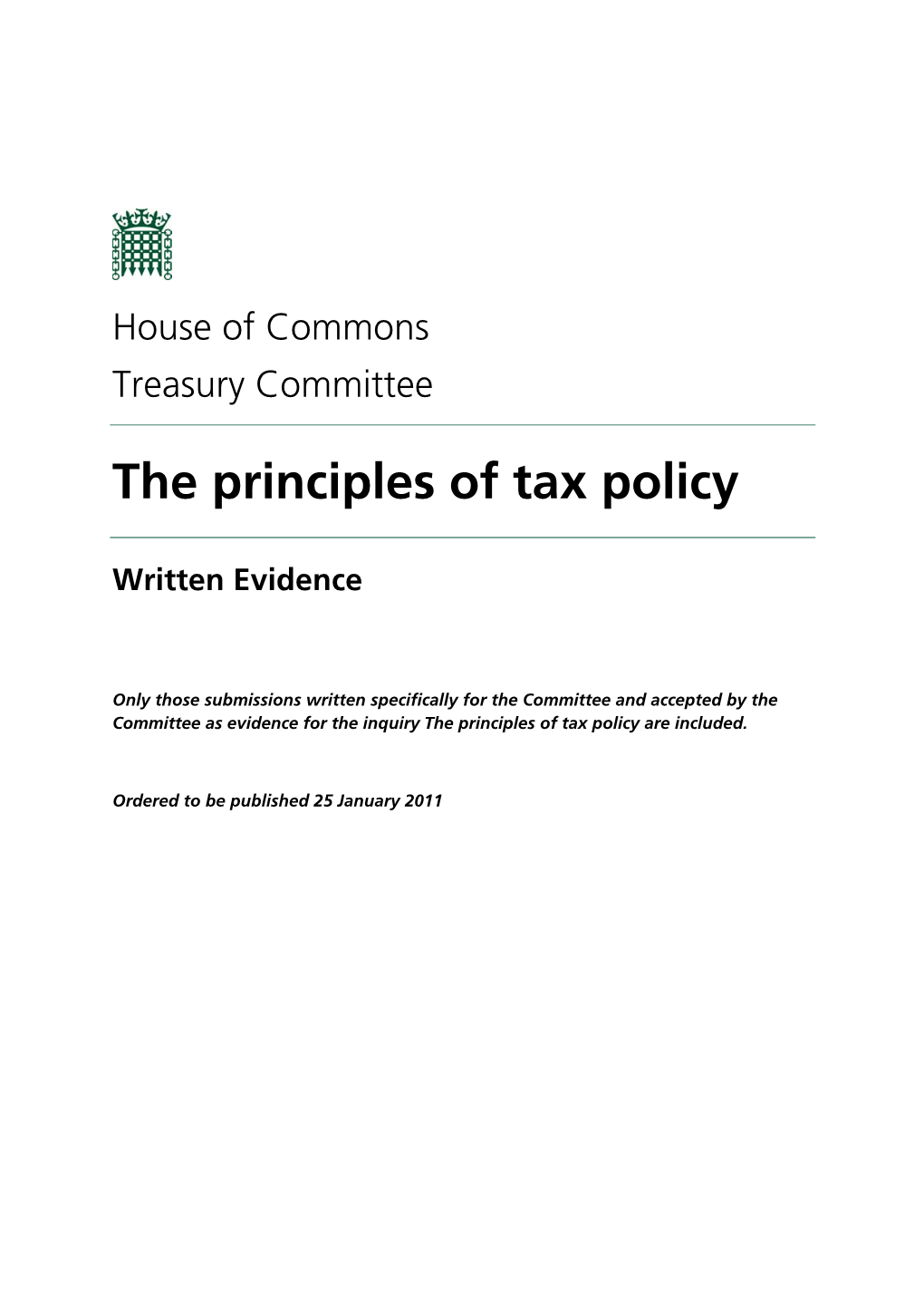 The Principles of Tax Policy