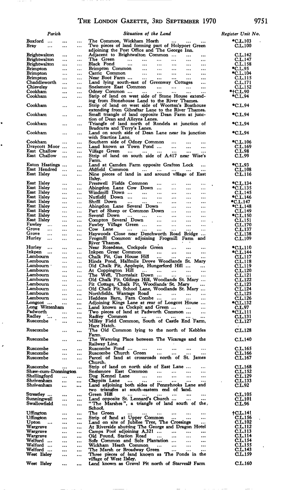 The London Gazette, Srd September 1970 9751