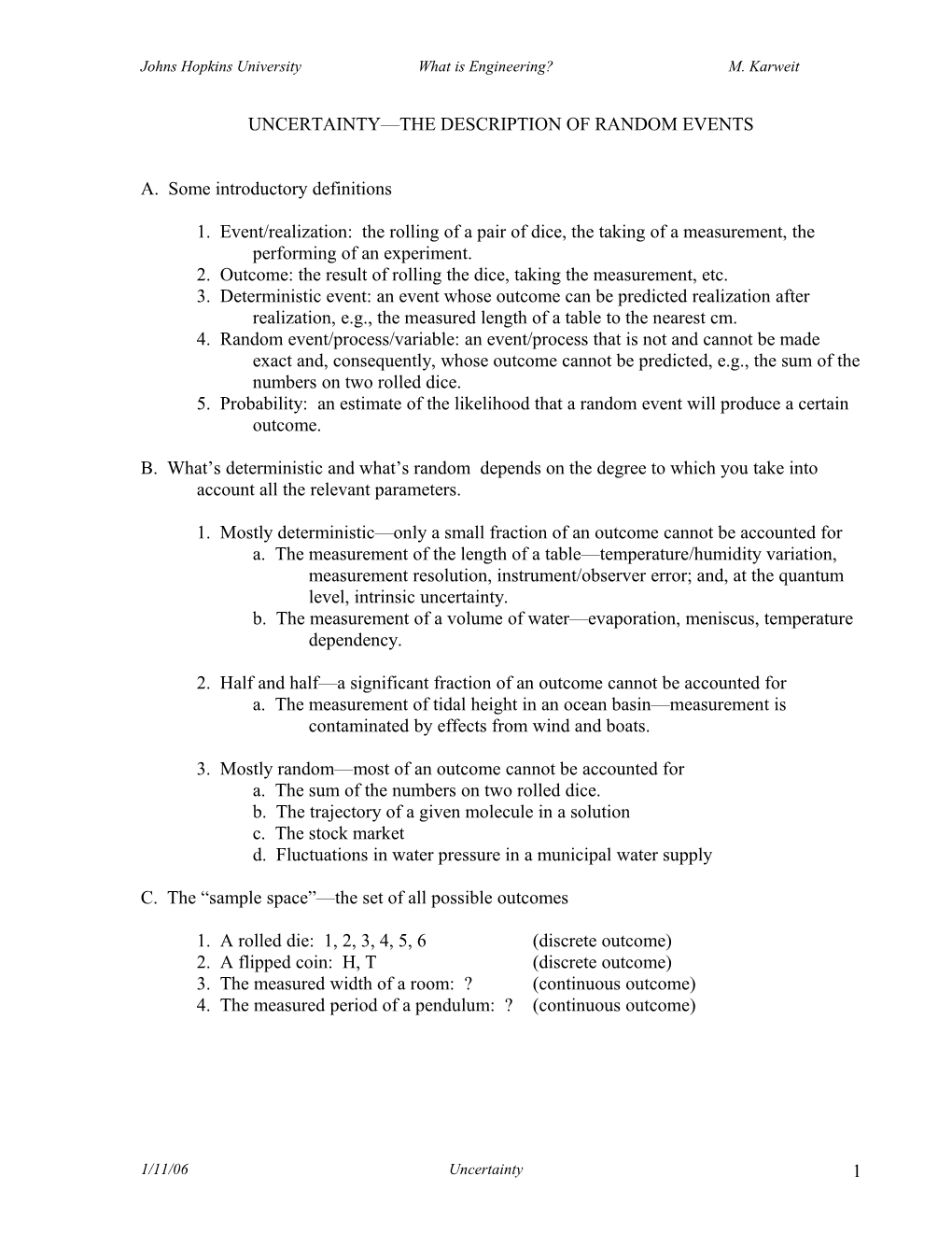 Probability the Description of Random Events