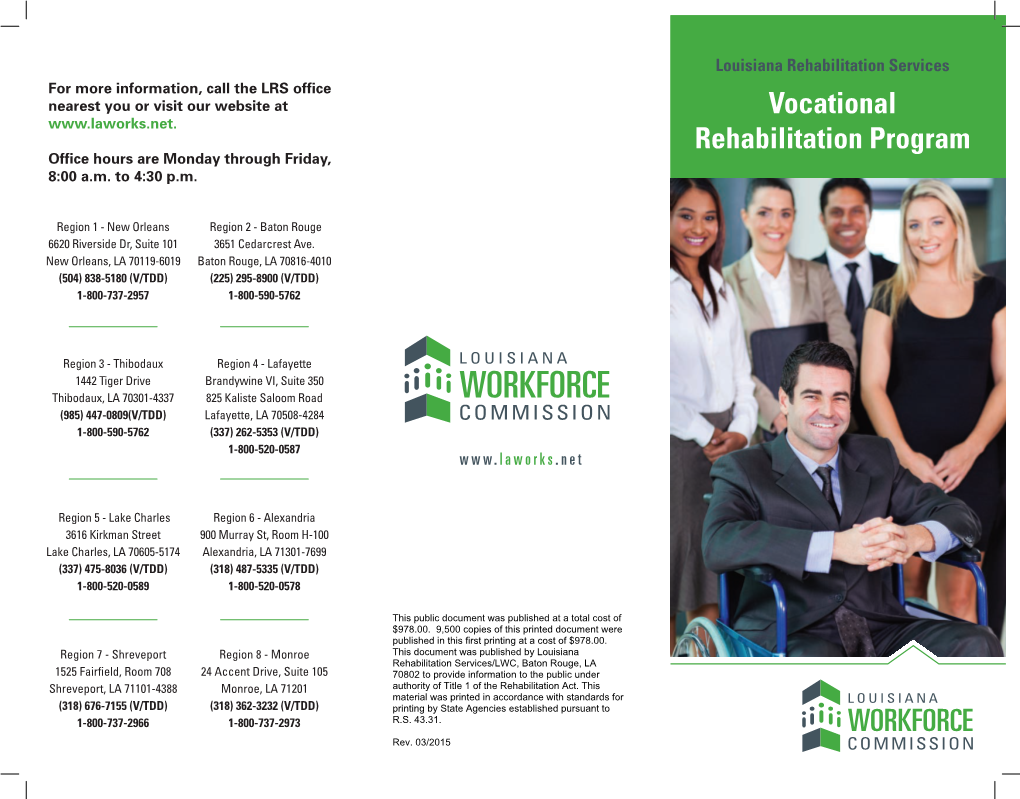 Vocational Rehabilitation Services and by Working Cooperatively with Business and Other Community Services