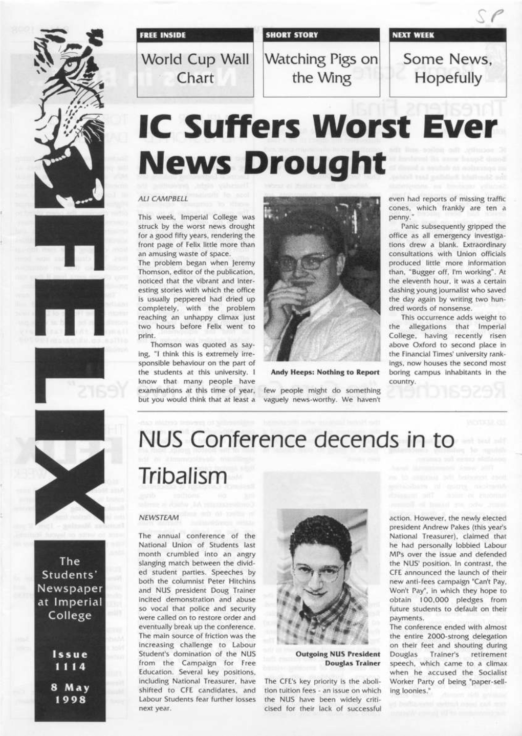 Felix Issue 1103, 1998